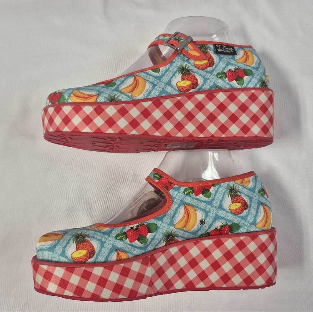 Hot Chocolate Design Shoes Kitsch Picnic Platforms HCD Size 8 EU 38 - Picture 4 of 12